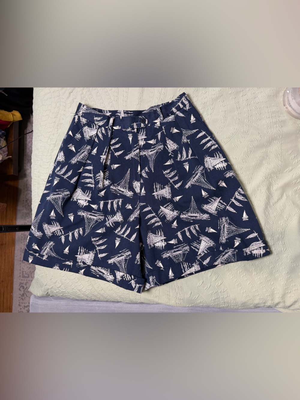 Lauren Ralph Lauren Shorts Women's Blue  Nautical Sailing Boat All Over Print